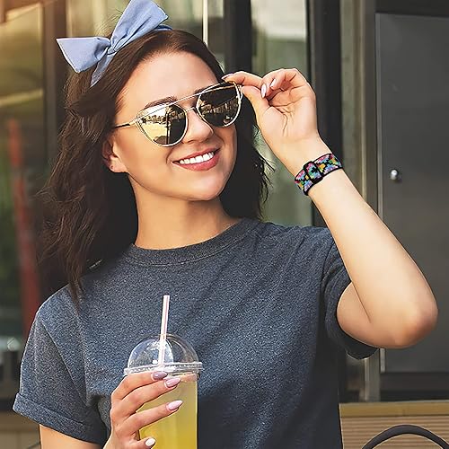 Vista 79 de Maledan Paquete de 3 correas elásticas Solo Loop compatibles con Fitbit Versa 2, para mujeres y hombres, correa de reloj deportiva de nailon suave