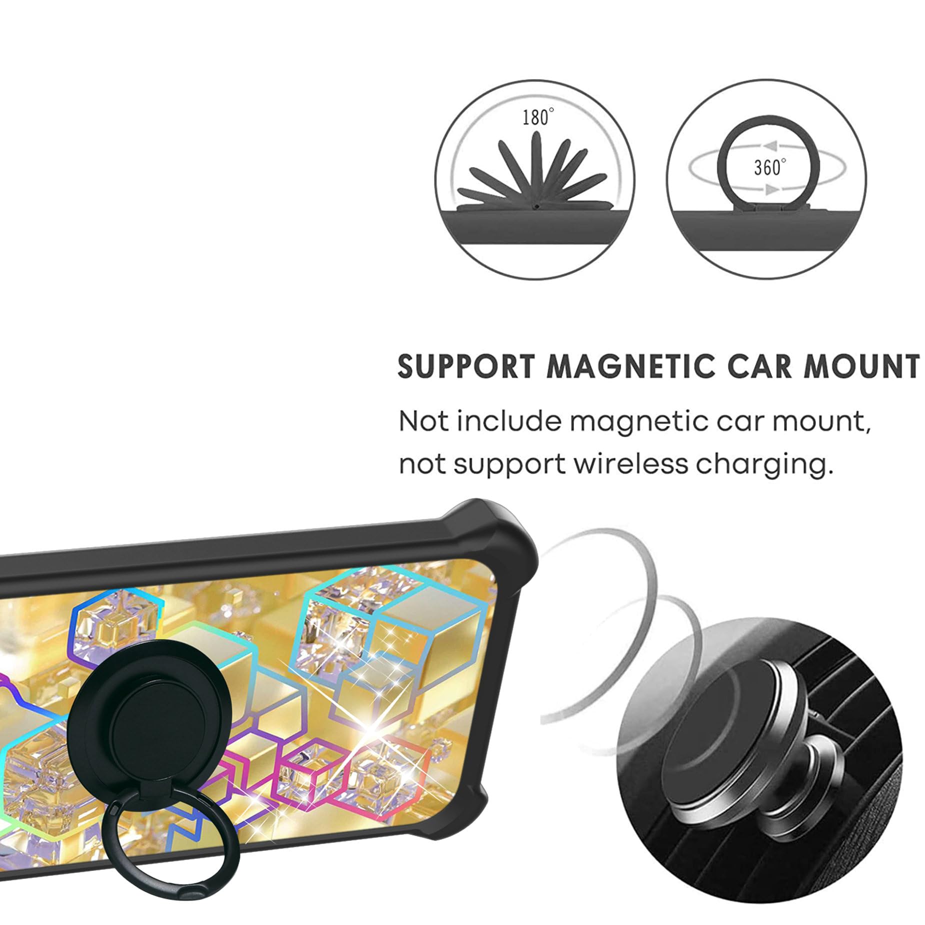 bojioderf Custodia Comaptibile per Xgody Mate 70 Case Custodia [ con 9H HD Vetro Temperato] Cover Supporto PC + Silicone IMDF-HUA3