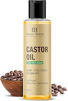 Botanic Hearth 100% Pure Castor Oil (Arandi) – Cold-Pressed, Hexane-Free for Hair Growth, Eyelashes, Eyebrows & Skin Care – 150ml