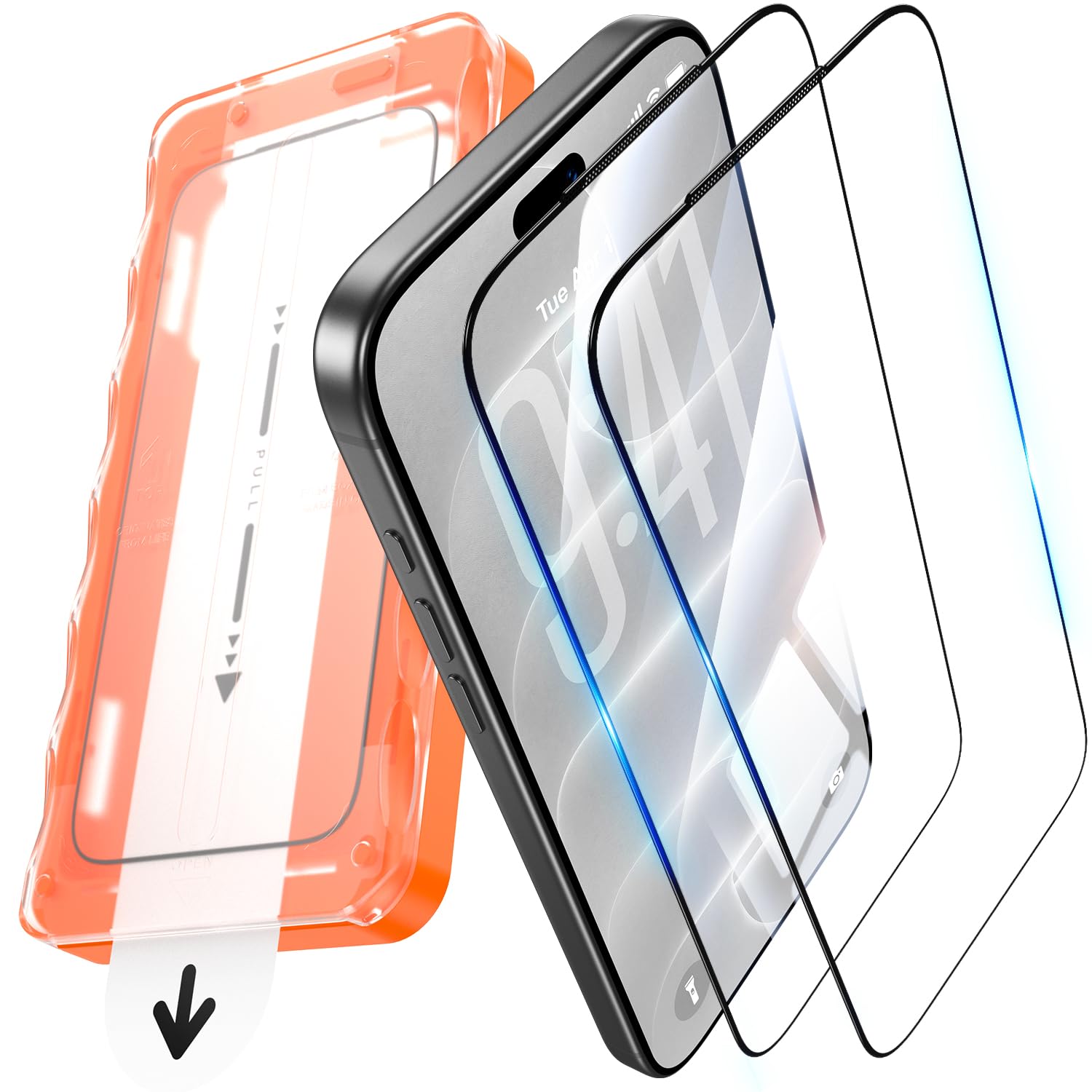 UniqueMe für iPhone 18 Pro für Panzerglas, 9H-Härte - 2 Stück Schutzfolie