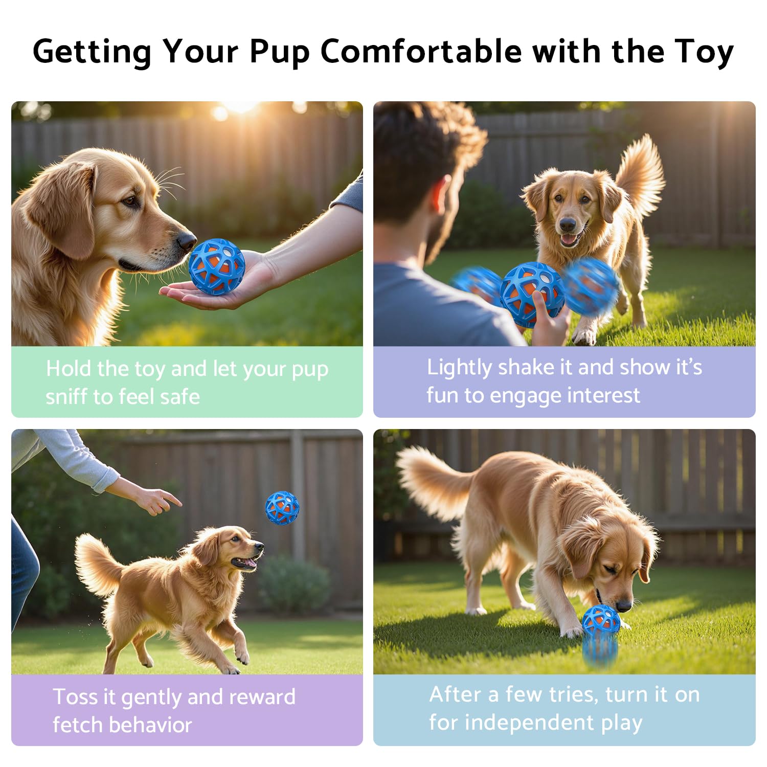 seagi Jouets interactifs pour chien – Balle interactive durable et rebondissante automatique pour chien pour un jeu intelligent, jouet en mouvement activé par le mouvement pour chiens de petite