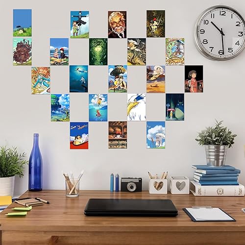 Miniatura 7 de Pounchi Miyazaki - Juego de collage de póster de anime para pared (50 piezas de 3.9 x 5.9 pulgadas con kit de collage), pósteres estéticos de alta