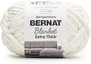 Bernat Blanket Extra Thick Chunky Yarn for Crocheting, Vintage White