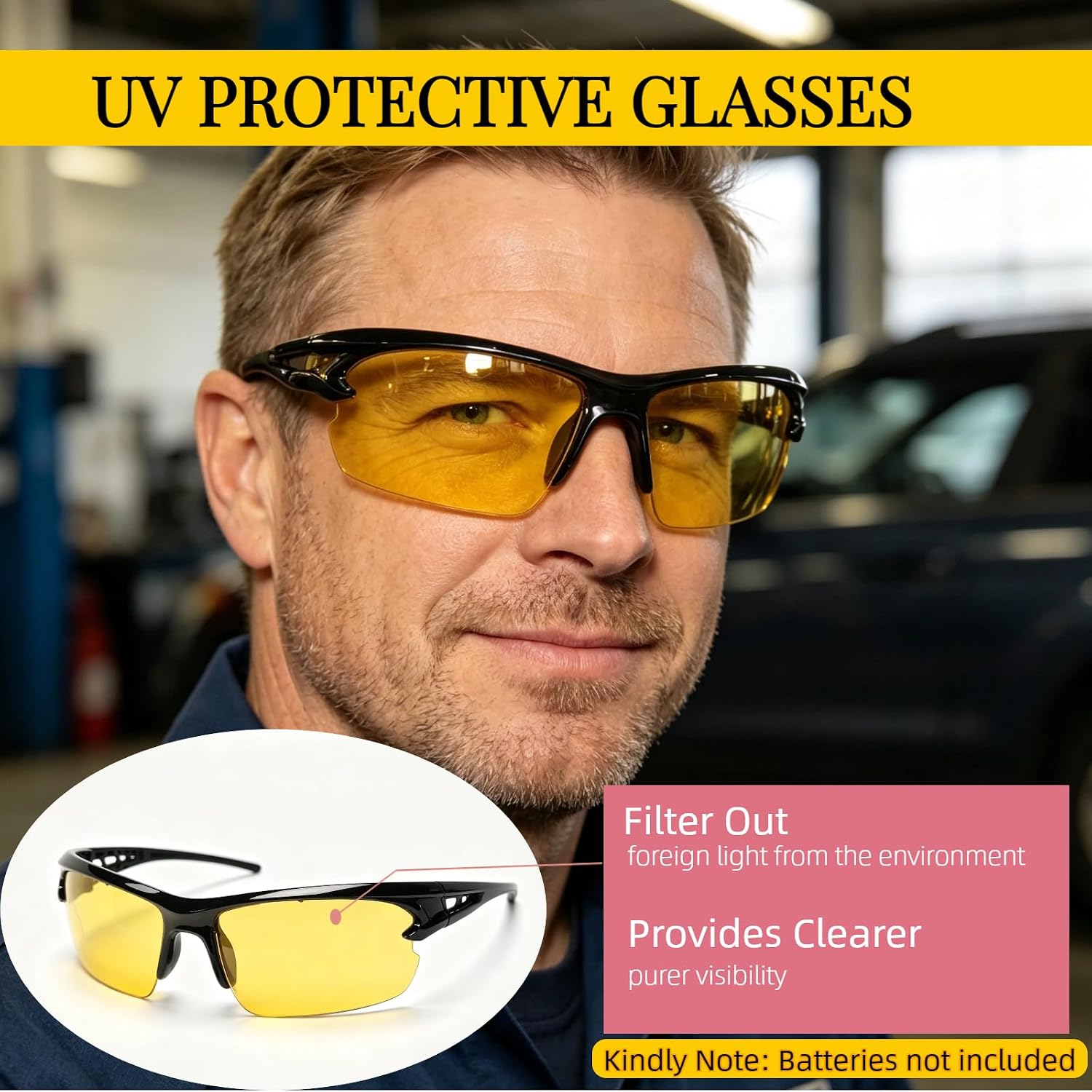 100 LED Air Conditioner Leak Detector, UV Light for AC System, Professional Automotive AC UV Dye Refrigerant Leak Detector Kit with Protective Glasses