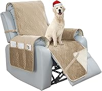Vista 10 de BOCTOPUG Funda de terciopelo para silla reclinable de 23 pulgadas, impermeable, resistente al agua, para perros y mascotas (gris oscuro, 23 pulgadas)