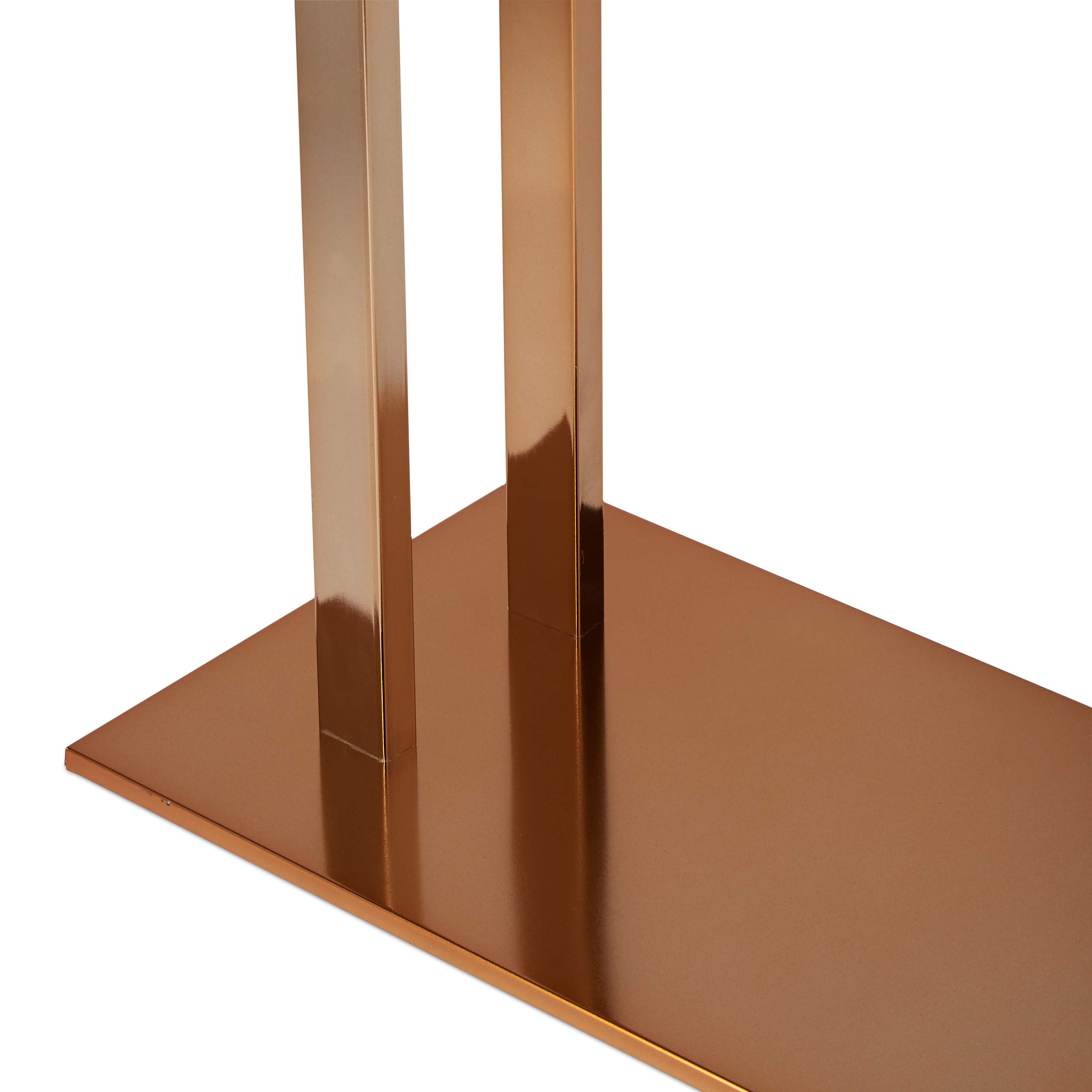 Relaxdays Porta Asciugamani WIMEDO, 80x32x20 cm ca., 2 Aste, Base Rettangolare, Decorazione, Acciaio Inox, Rame