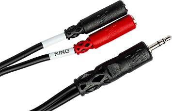 Hosa YMM-261 3.5 mm TRS to Dual 3.5 mm TSF Stereo Breakout Cable