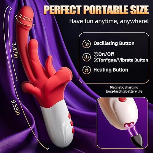 Miniatura 7 de Juguete sexual para mujer con vibrador de punto G, vibrador de lengua para adultos, con 10 lamidas de lengua y 5 columpios rítmicos y modos de