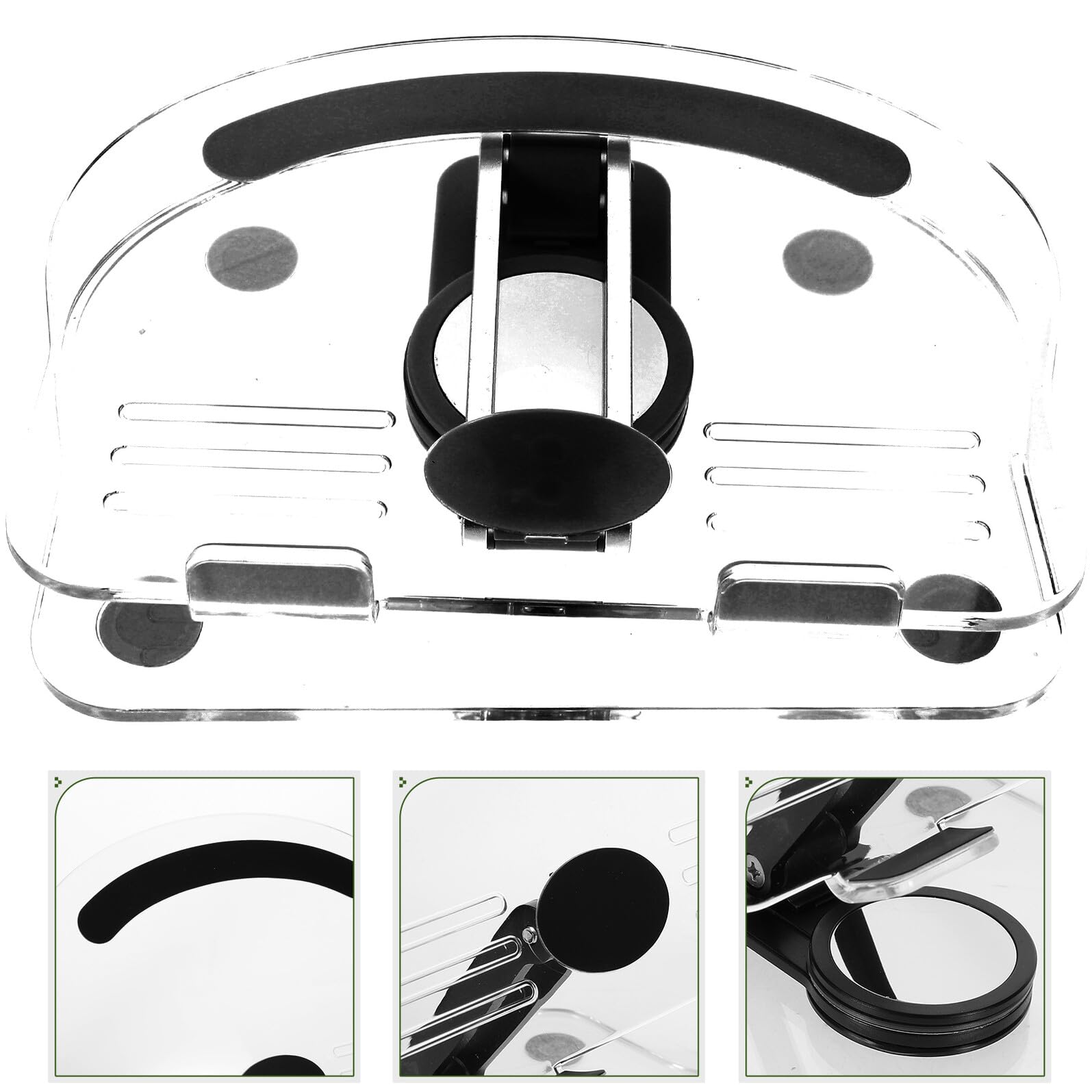 STOBAZA Soporte de Escritorio para Tablet Plegable y Ajustable de Acrílico Negro Base Antideslizante Soporte Sólido para Tabletas Portátil Adecuado para Oficina y Uso Multifuncional