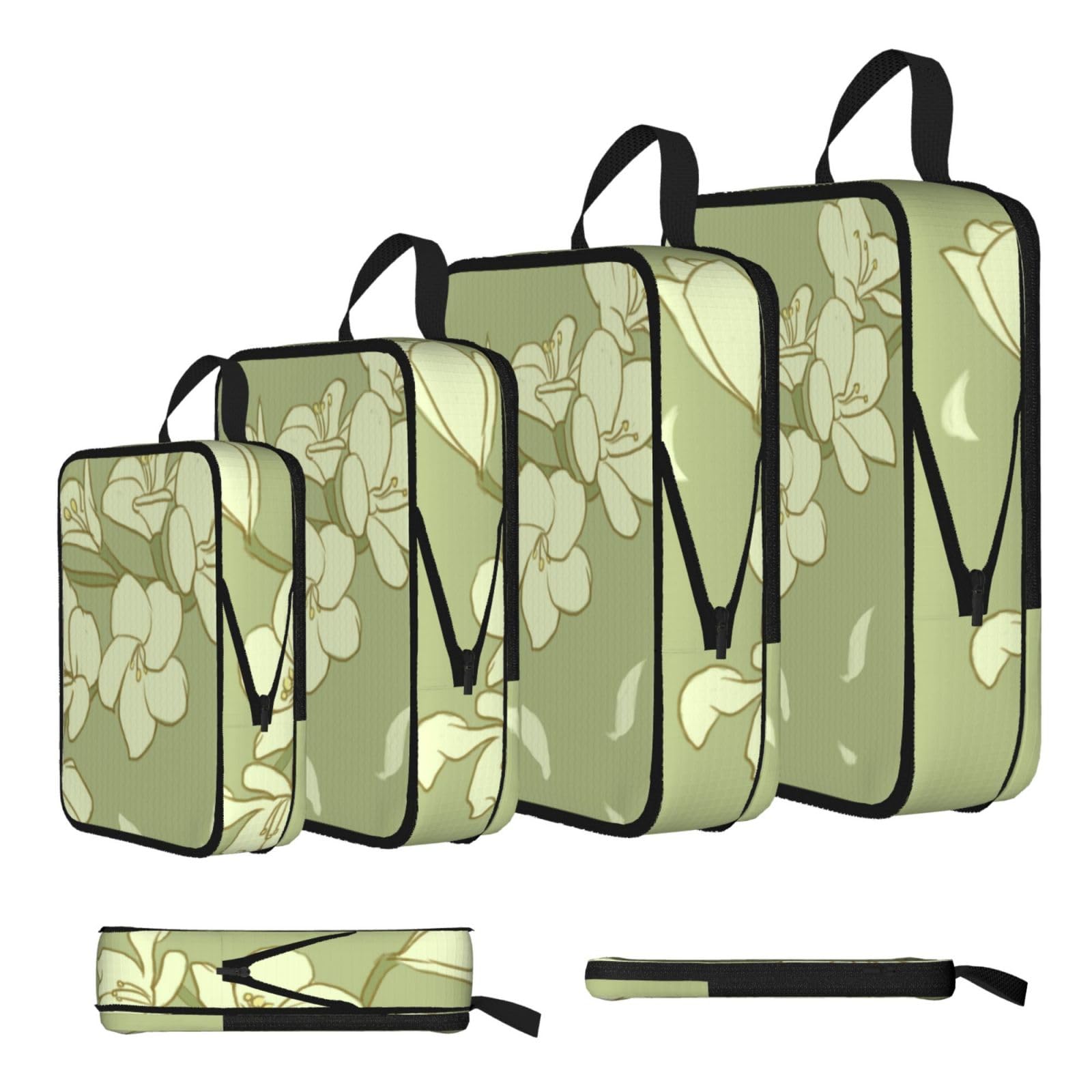 Cartoon Begonia Compression Packing Cubes 4 Piece Set