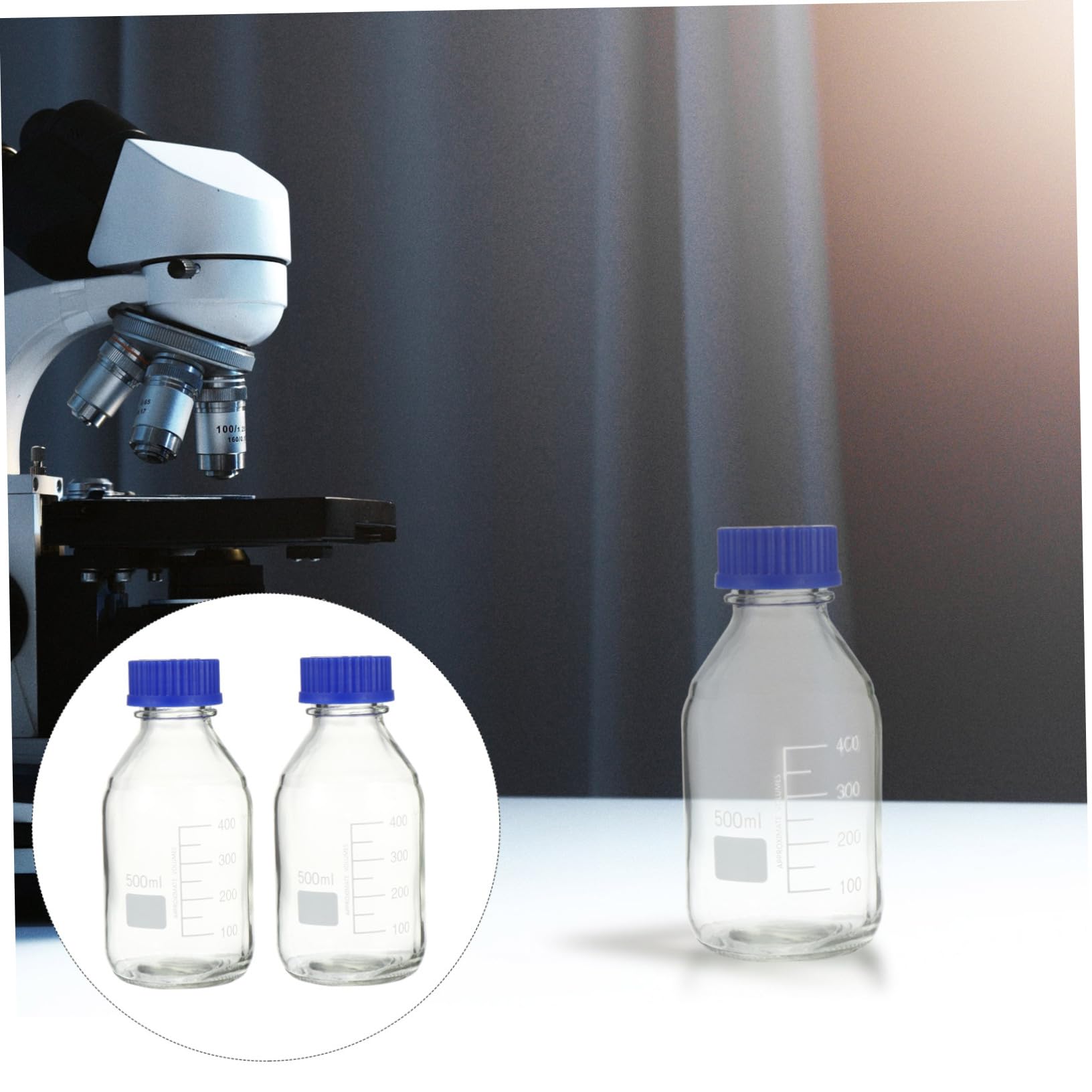 2 Stück 500ml Labor Reagenzflasche Aus Langlebigem Glas Mit Präziser Skala Transparent Dicht Verschließbar Für Chemieexperimente Und Naturwissenschaftliches Studium