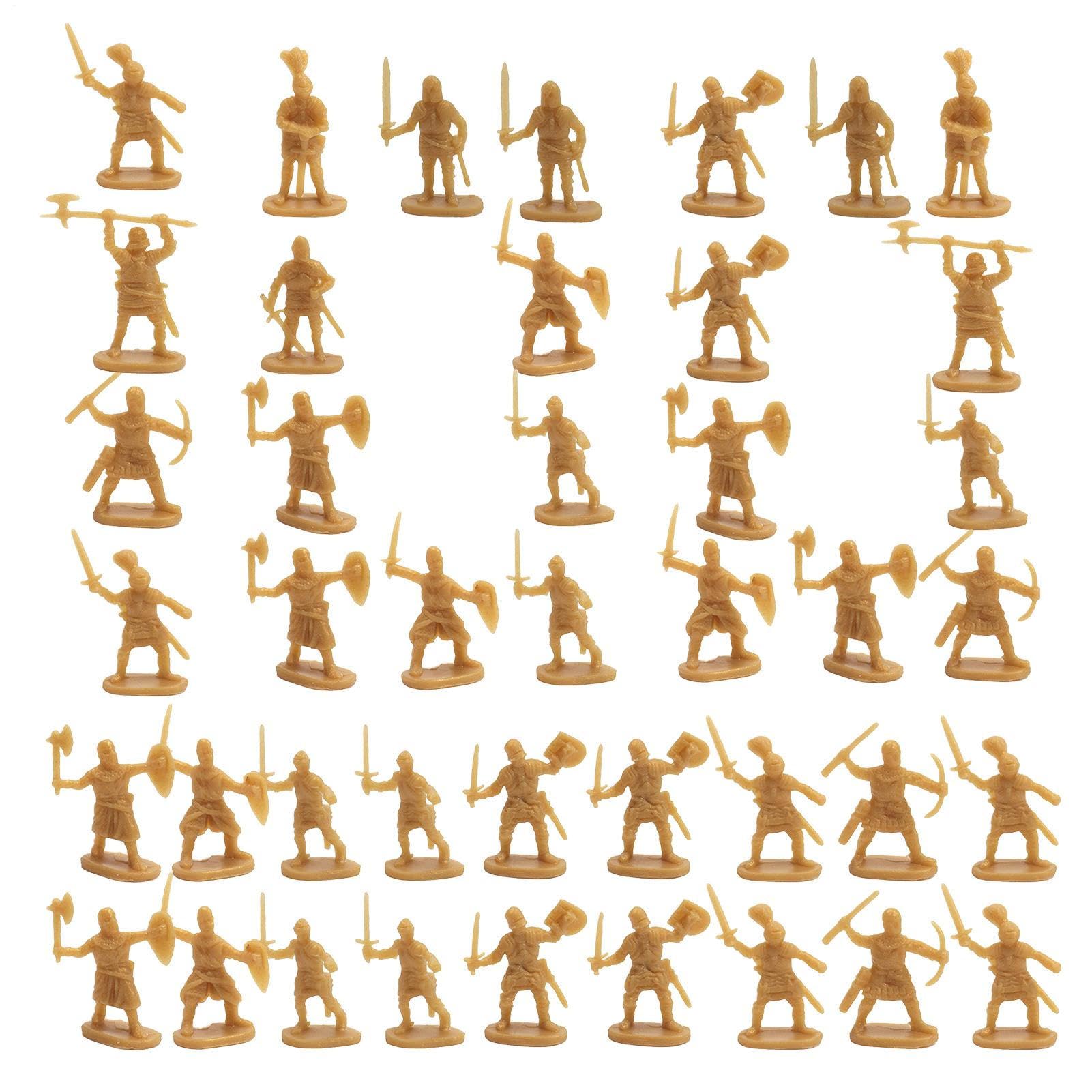 Detailed Mini Army Men Figures | War Miniatures | Ancient Soldier Statues for Board Game Playsets | Educational Models for Boys Girls Projects | 100x Cake Decoration Toys for s Classroom Us