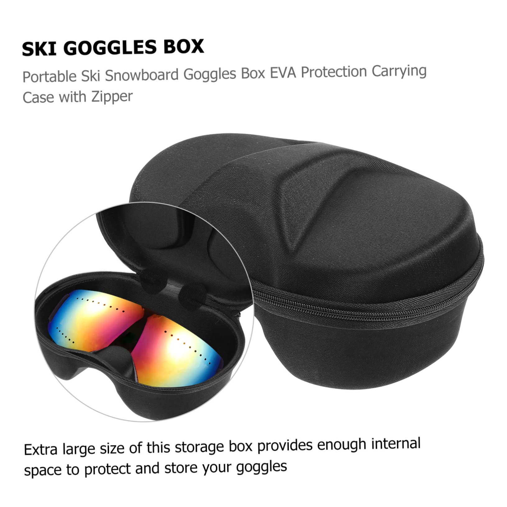 WOONEKY 3pièces Étui De Rangement Pour De Ski Boîte De Eva Pour Goggles Et De Sport Résistante Aux Et Aux Rayures Pour Ski Cyclisme Plein Air