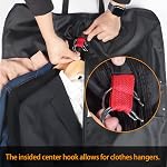 Syeeiex 50" Sacs de vêtements portables, Sacs pliables de vêtements de suspension pour les voyages avec 6 Poches, Sac de voyage en tissu Oxford Durable, Noir