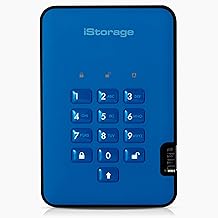 iStorage diskAshur2 HDD 2TB Blue | Secure portable hard drive | Password protected | Dust & water resistant | Hardware Encryption