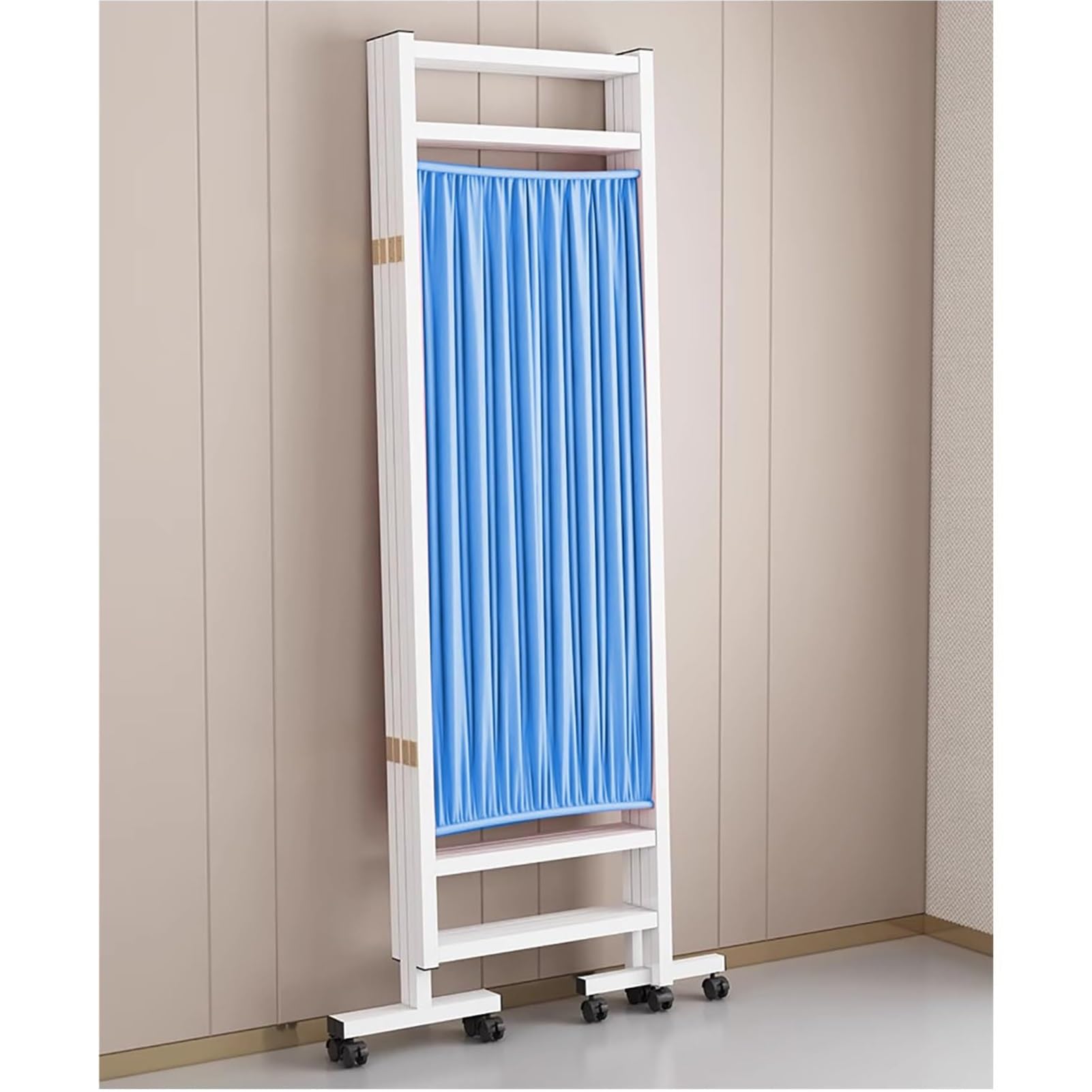 Paravent médical pliable bleu idéal pour l'intimité en clinique