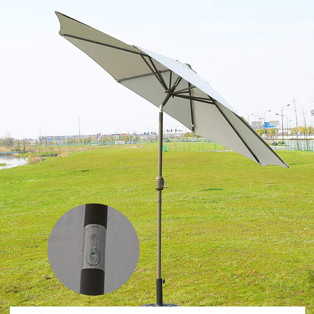 Parasol ogrodowy z korbą aluminiową 2,7 m, parasol z uchylnym baldachimem, w wersji standardowej, składany z korbką, na balkon, taras, parasol ogrodowy, osłona przeciwsłoneczna