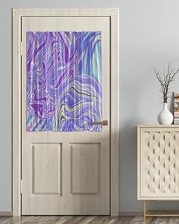 French Door Curtain, Modern Abstract Gradient Ombre Ink Paint Ripples Blackout Privacy Rod Pocket Door Curtain with Tieback Thermal Insulated Door Panel for Glass Door Front Door 54x40in 1PCS