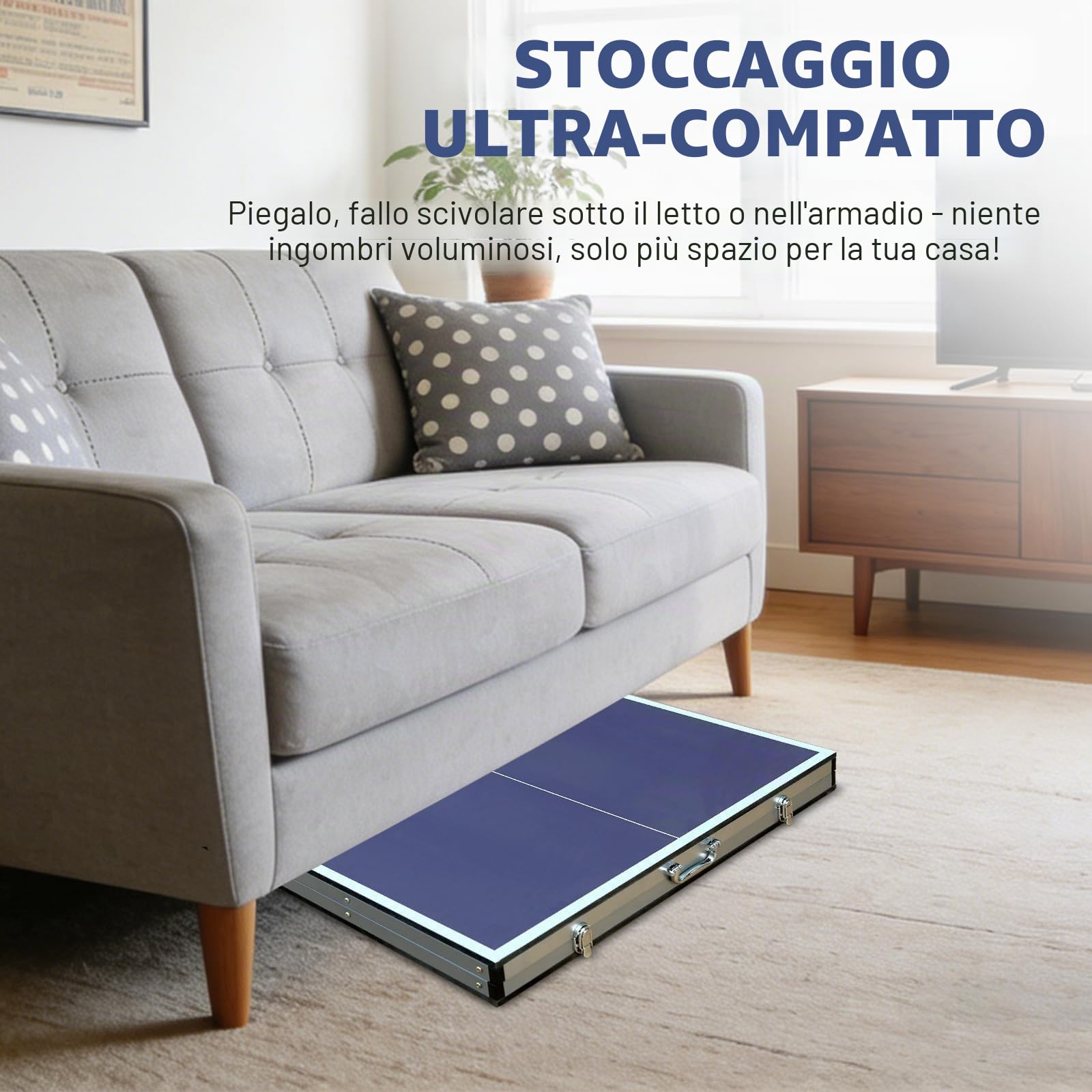 Tavolo da ping pong professionale, tavolo da ping pong pieghevole e mobile per interni ed esterni, dimensione regolamentare, modalità di riproduzione singola per gioco in famiglia, allenamento