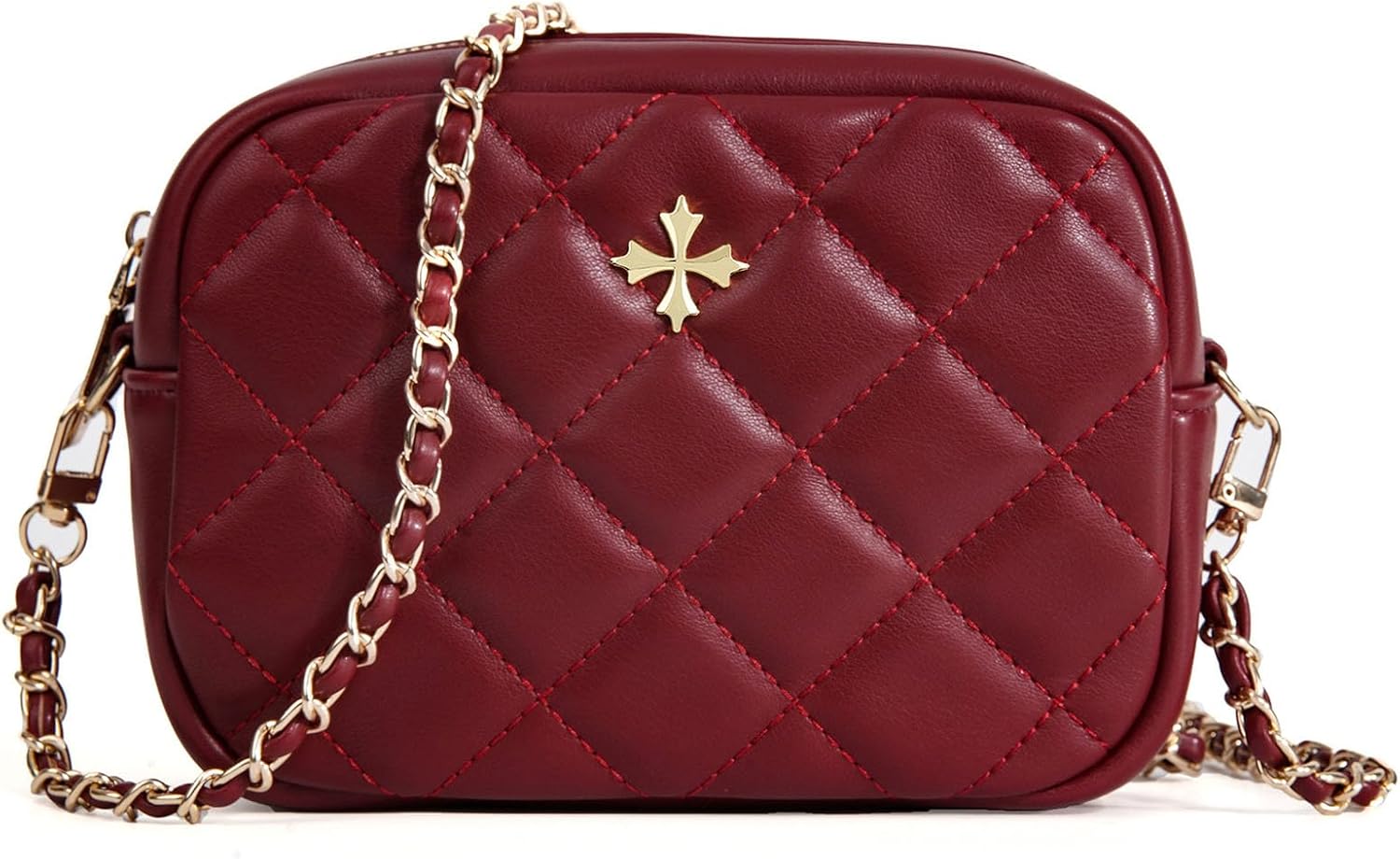 Small Crossbody Bags for Women Cute PU Leather Purses and Shoulder bags Camera Bag with Gold Chain Strap