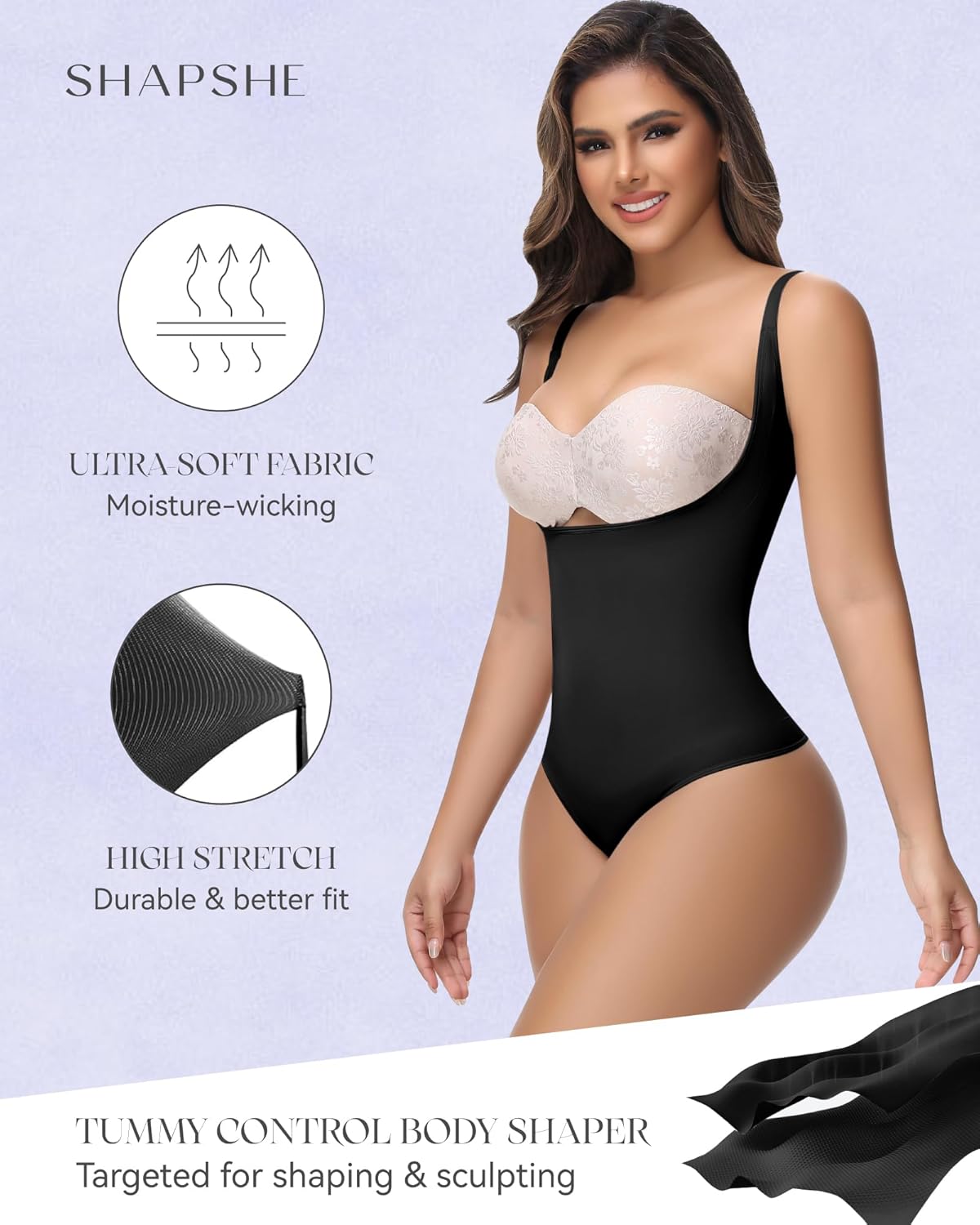 SHAPSHE Tummy Control Thong Shapewear For Women High Waisted Body Shaper Panties Slimming Girdle Compression Underwear - Image 6