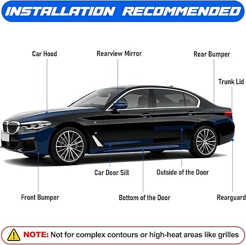 Vista 5 de Spurtar Gloss Black Vinyl Wrap 2 Inch x 20ft Satin Black Vinyl Car Tape Adhesive Chrome Delete Automotive Tape for Vehicle Exterior Accessories DIY