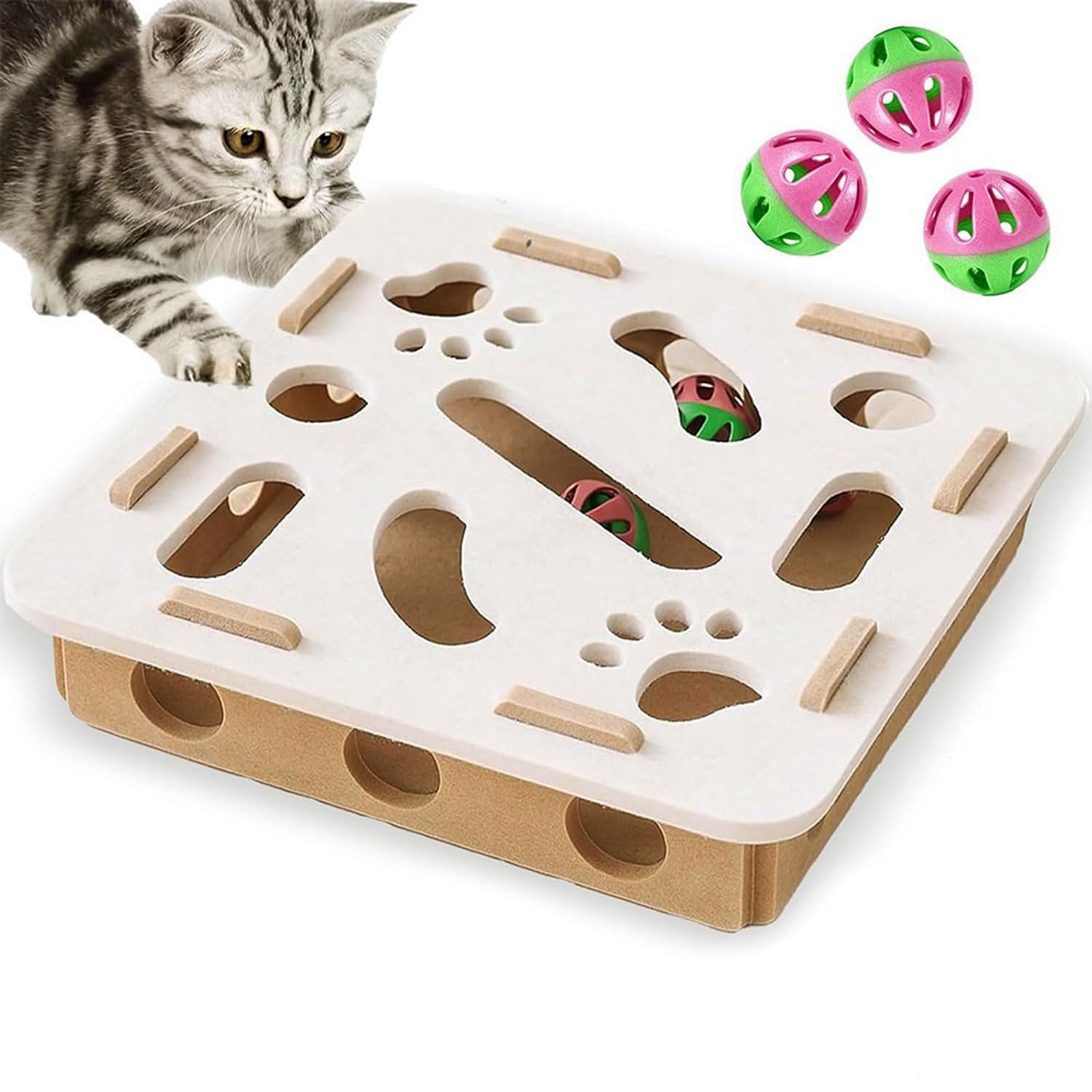 Jouet puzzle pour chat d'intérieur qui encourage les instincts de chasse