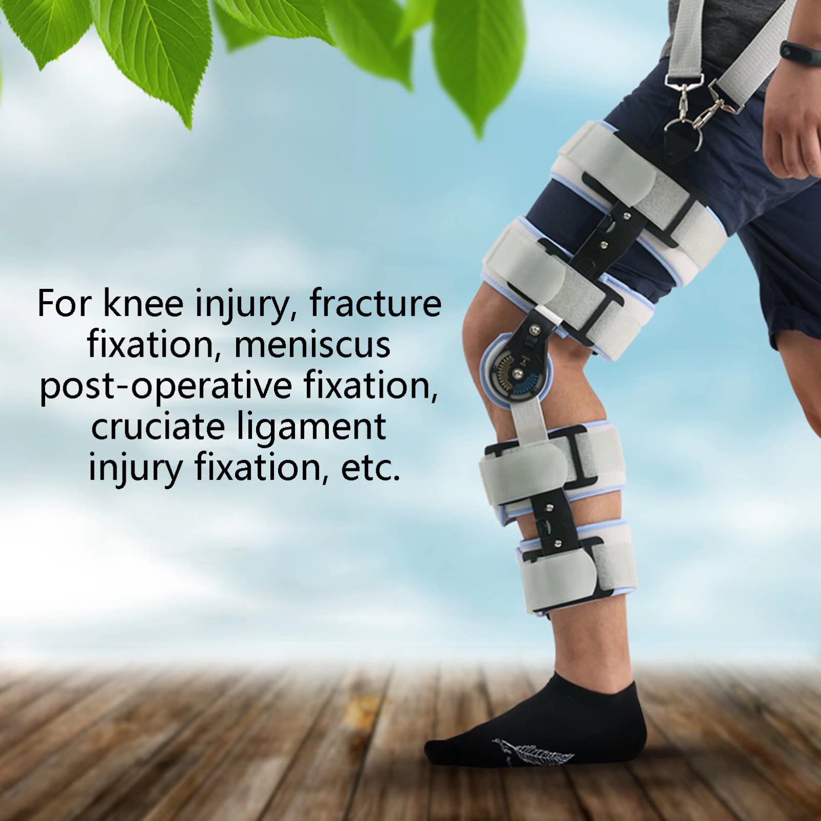 Soporte De FijacióN De Rodilla Ajustable, Rodilleras para Fractura De Ligamento De Menisco, Soporte Protector De RecuperacióN De RóTula Postoperatoria