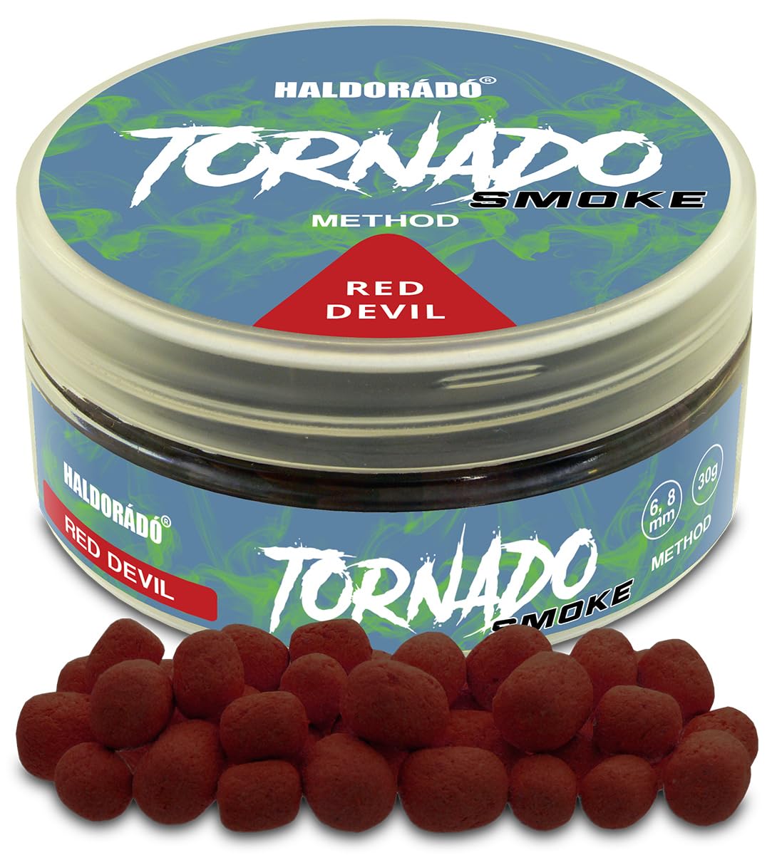 Haldorado Tornado Smoke Method Red Devil Fishing Bait, 6.8mm, 30g, Burgundy Chili Flavor