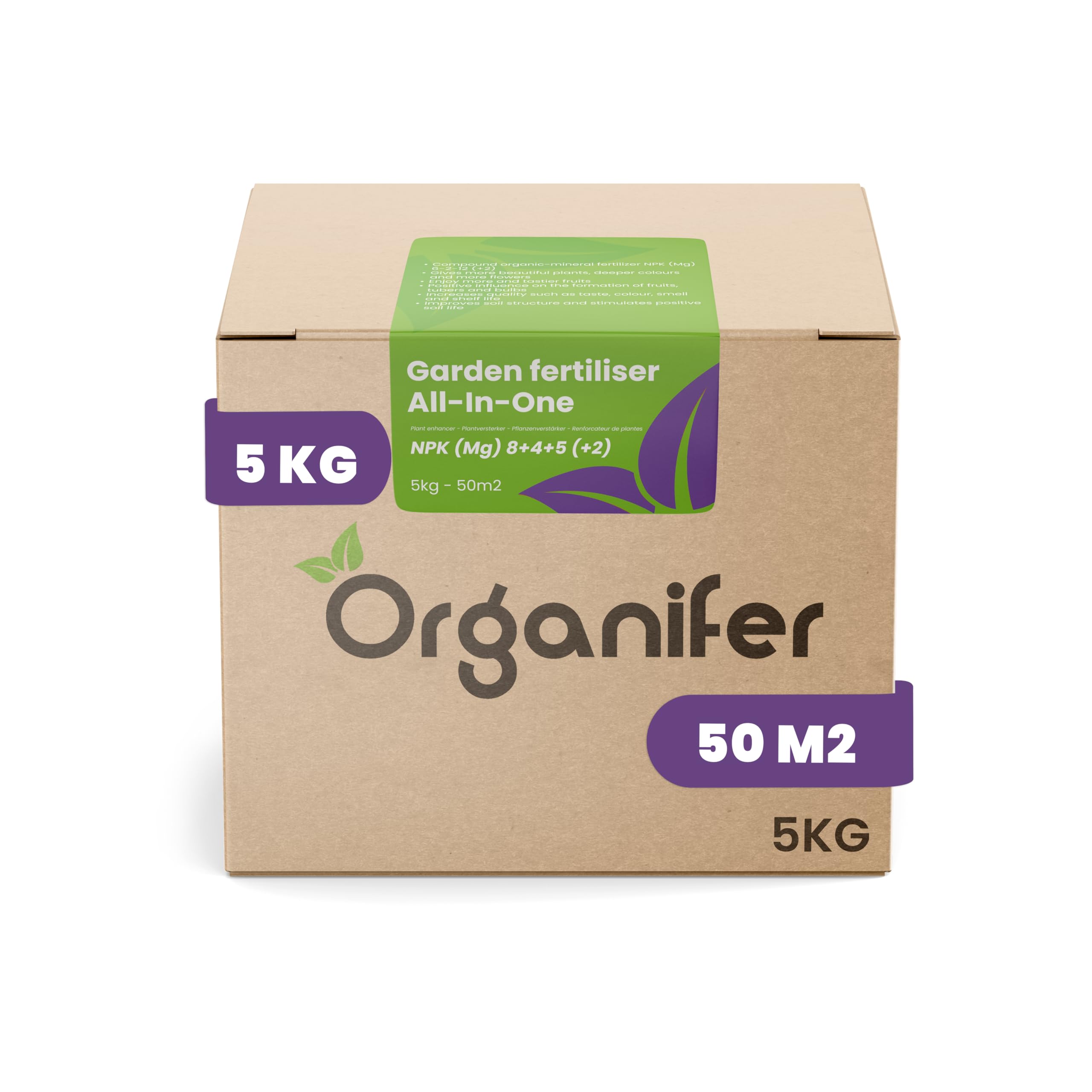 Fertilizzante Da Giardino Universale - 5kg = 50m2 | Fertilizzante Di Alta Qualità Per Tutte Le Piante Da Giardino - Organifer