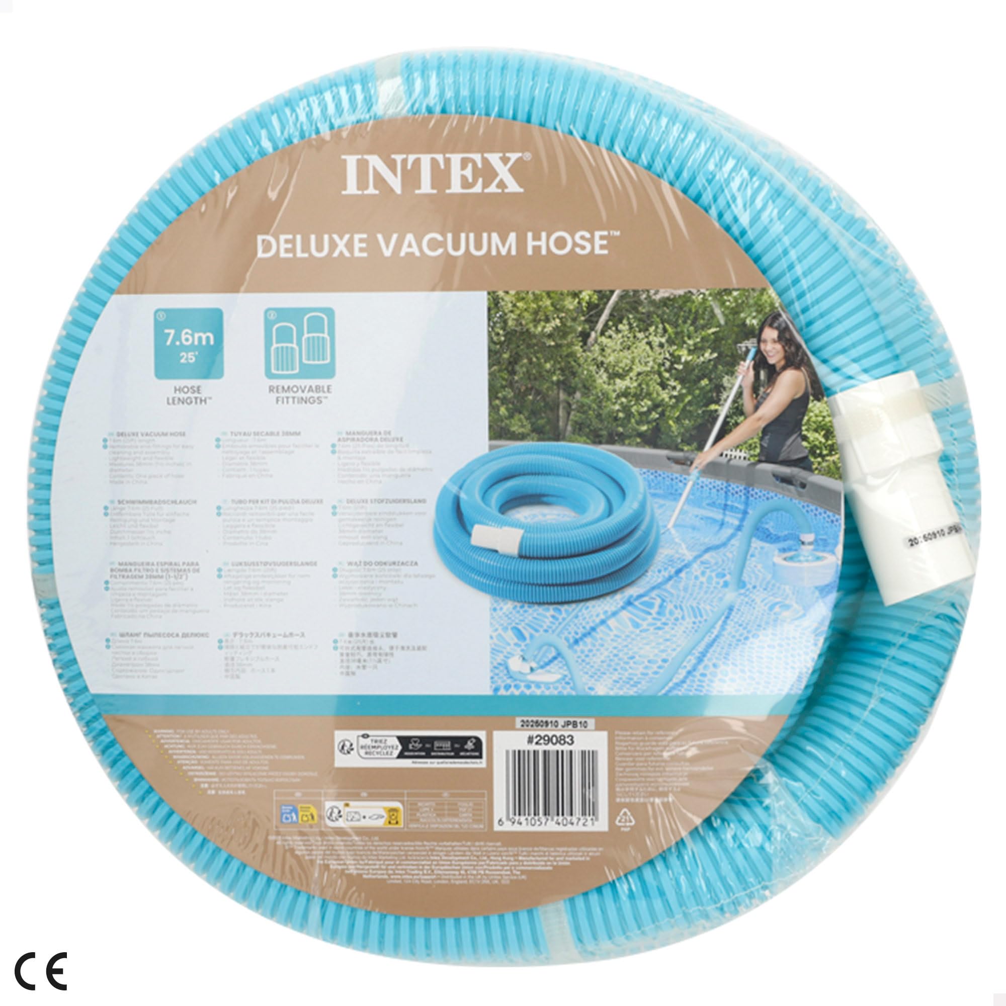 Intex Deluxe Próżniowy Wąż Basenowy, Niebieski, Ø 38 mm / 762 cm