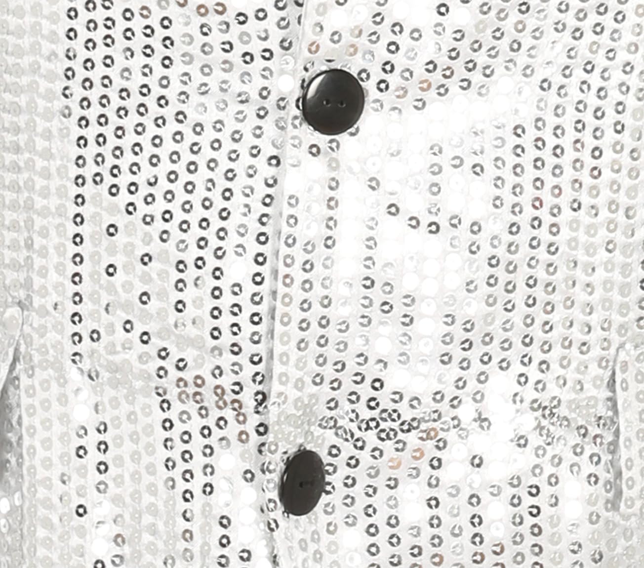 FIESTAS GUIRCA | Giacca di Paillettes Argento per Uomo - Costume Anni '70 e Feste di Natale e Capodanno - Ideale per Celebrazioni ed Eventi in Maschera - Adulto