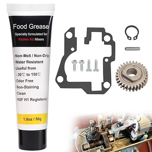 9706529 W11086780 Gear - por Huthbrother, compatible con piezas de engranajes de repuesto de 5 y 6 cuartos WP9706529 9703543, con juntas 9709511 y