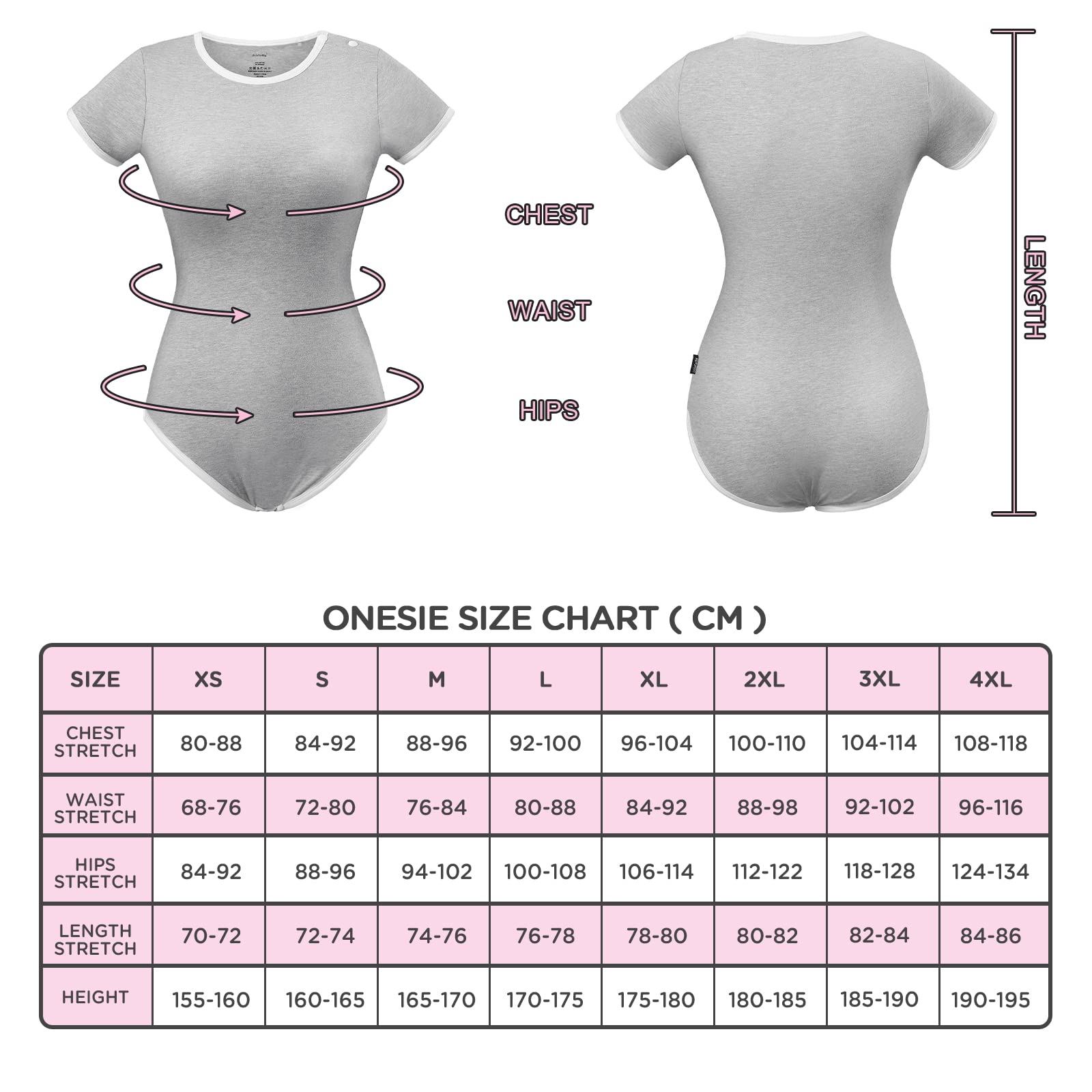 LittleForBig Bawełniany śpioszki Onesie Piżama Bodysuit-Seria pastelowa Szary