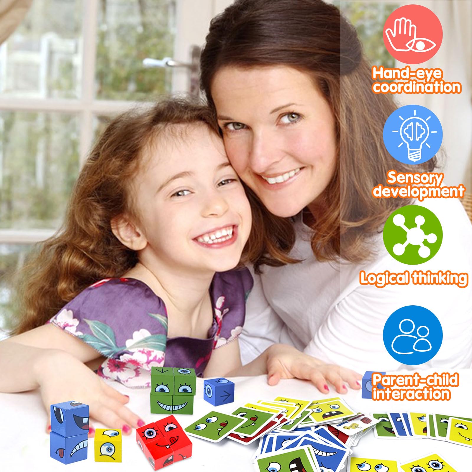 Face Change Cube Holz Puzzle - Montessori Spielzeug Für Kinder