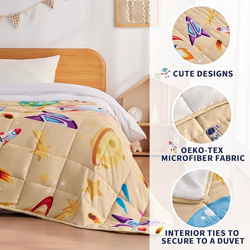 Vista 3 de anfie Manta con Peso para Niños (36"x48" 3lbs) Manta con Peso Refrescante para Dormir, Tamaño Throw Manta Transpirable con Cuentas de Vidrio Premium