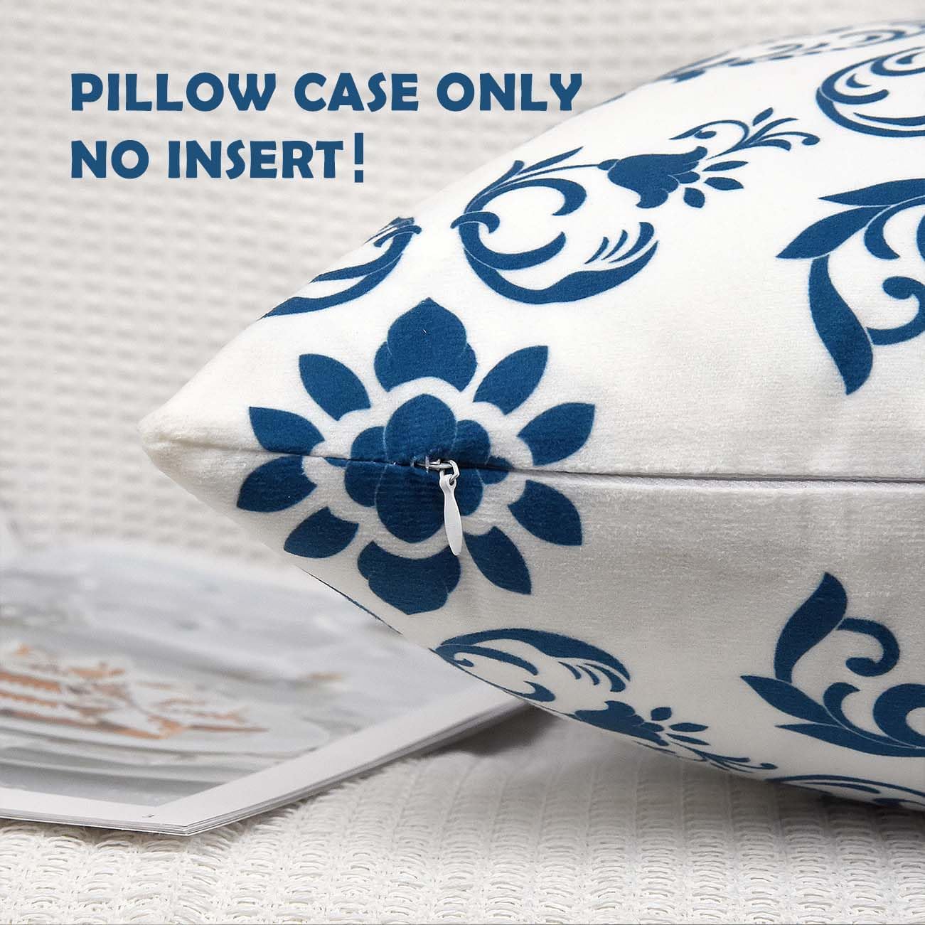 Coliuso Decorative Throw Pillow Covers 20x20 Set of 4, Modern Simple Square Pillow Case Cushion Cover for Sofa Couch Farmhouse Living Room (Blue, 20"x20")