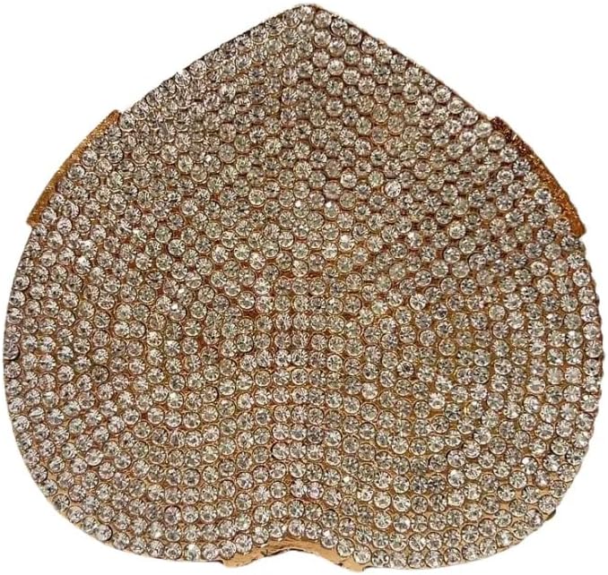 Elegant Heart Rhinestone Evening Bag Heart-Shaped Bow Gift Box Crystal Purse for Women Prom Wedding Clutch