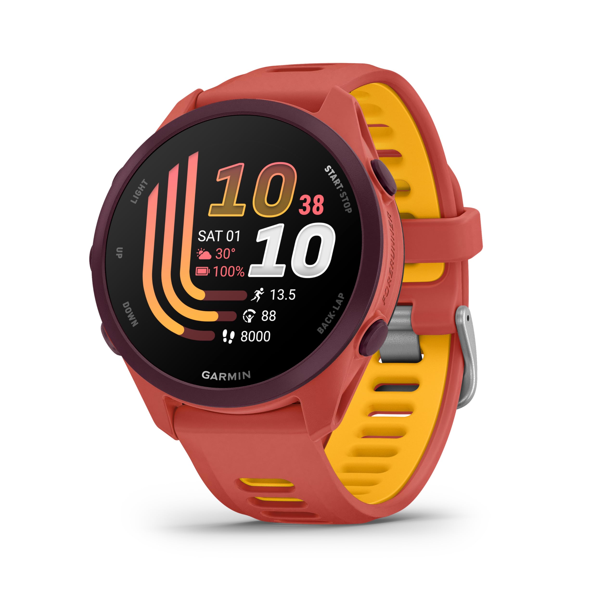 Garmin Forerunner® 170 Music, GPS Running Smartwatch, Advanced Training Metrics and Recovery Insights Plus Music Storage, Red Pink with Red Pink/Mango Band-picture-36