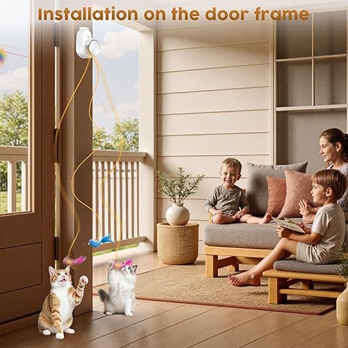 Miniatura 3 de Juguetes interactivos para gatos de interior  Juguete de enriquecimiento automático de pájaro volador y ratón, manos libres o de mano recargable por