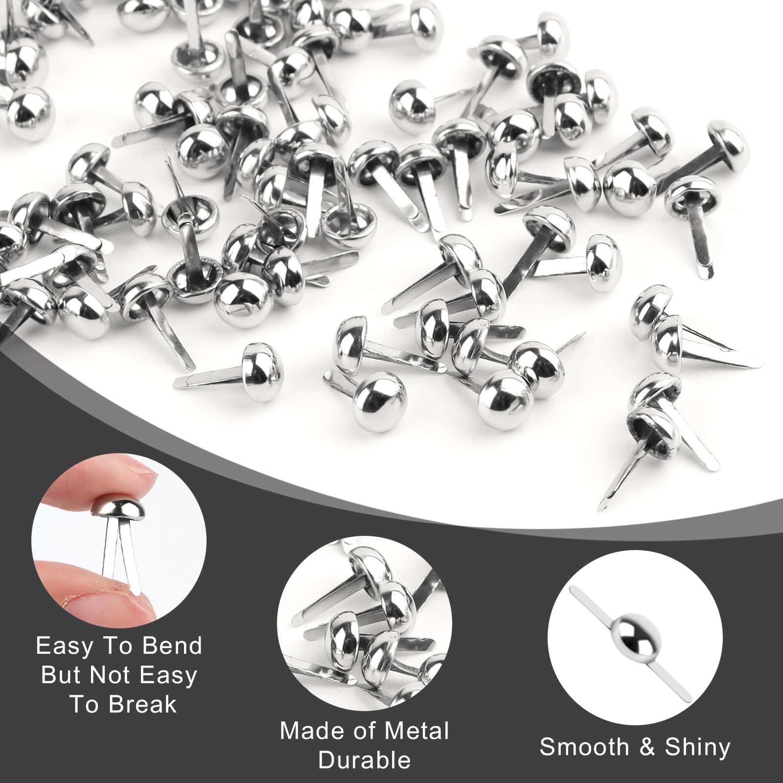 Fermacampioni Scrapbooking 200 Pezzi 8x16 mm Metallo per Carta DIY