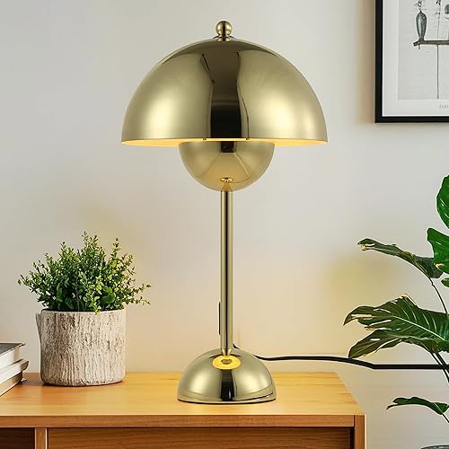 Miniatura 17 de COSYLUX Lámpara de mesa moderna pequeña para dormitorio, linda lámpara de lectura con cúpula que refleja la luz para sala de estar, habitación de