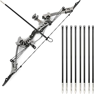 ZSHJGJR 16" Mini Compound Bow 16lbs, Mini Archery Bow and Arrow Set, Mini Recurve Bow Set, Right/Left Handed for Target Sh...