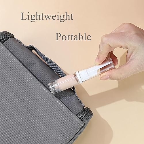 Miniatura 5 de Qeuly Paquete de 6 frascos de bomba sin aire para base de viaje, dispensador de crema de ojos, botellas vacías recargables para cosméticos para