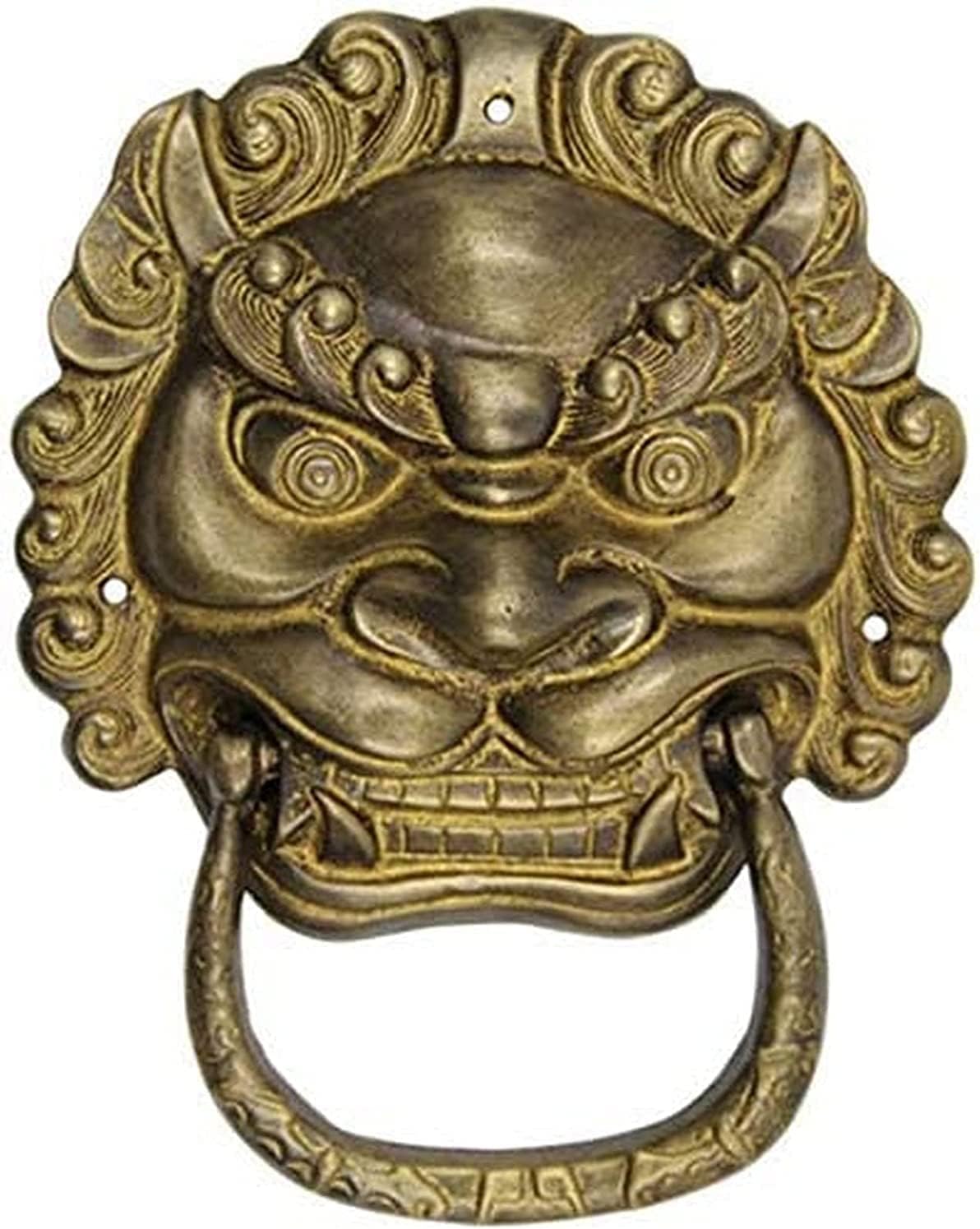 Classical Door Handle Knocker Chinese Handle Decorative Copper Handle Hardware Door Lock Retro Door Handle Antique Knocker Closet Door Handle Cabinet (G)