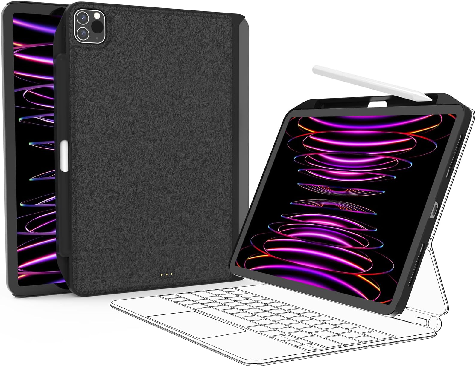 SwitchEasy CoverBuddy for iPad Pro 11 Inch Case Compatible with Magic Keyboard & Smart Keyboard Folio (Keyboard Not Included) | for 11" iPad Pro 1st-4th Gen / 10.9" iPad Air 4th-5th, Leather Black