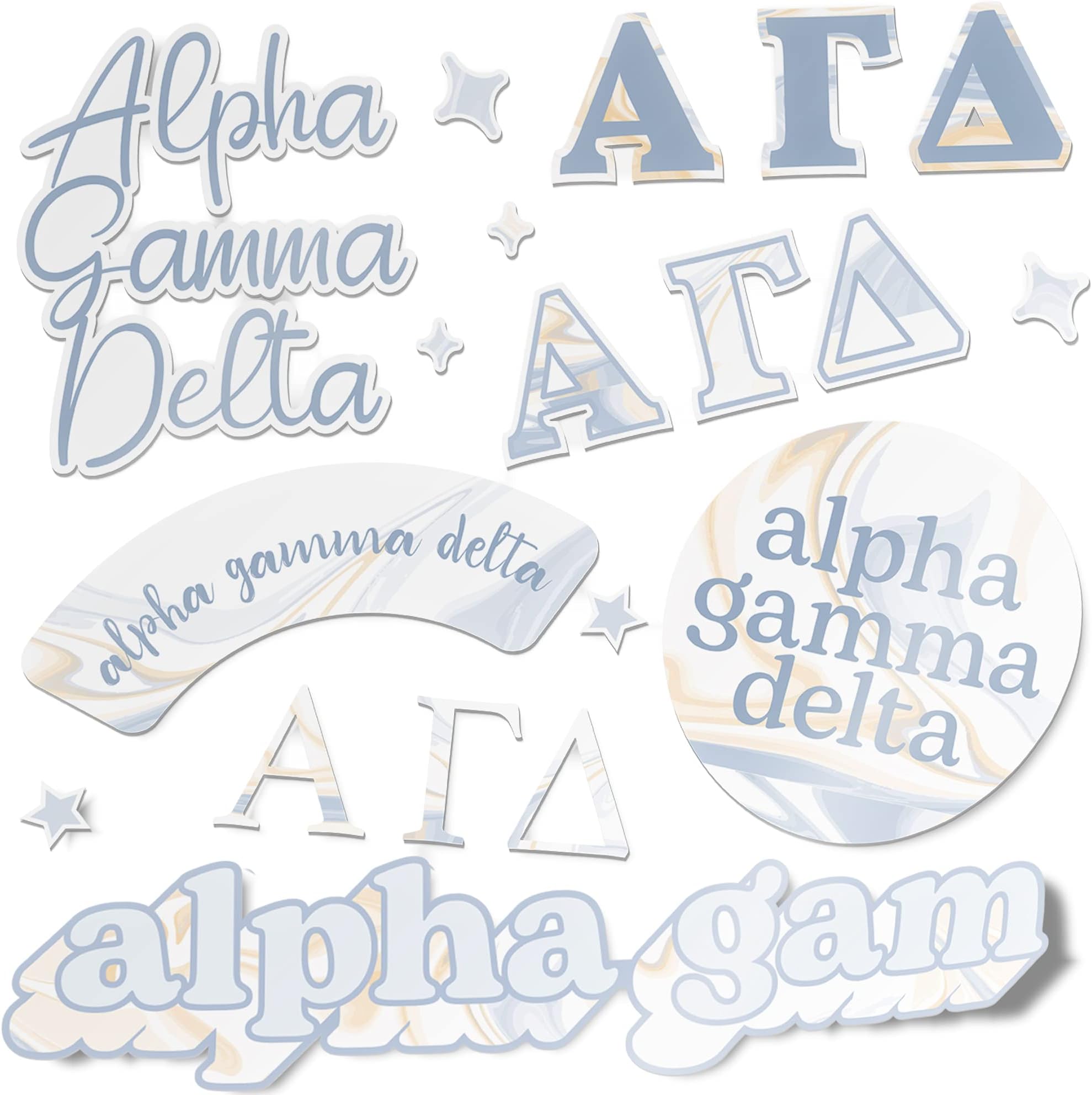 Desert Cactus Alpha Gamma Delta Sticker Sorority Decal Laptop Water Bottle Car Alpha Gam (Marble Sheet)