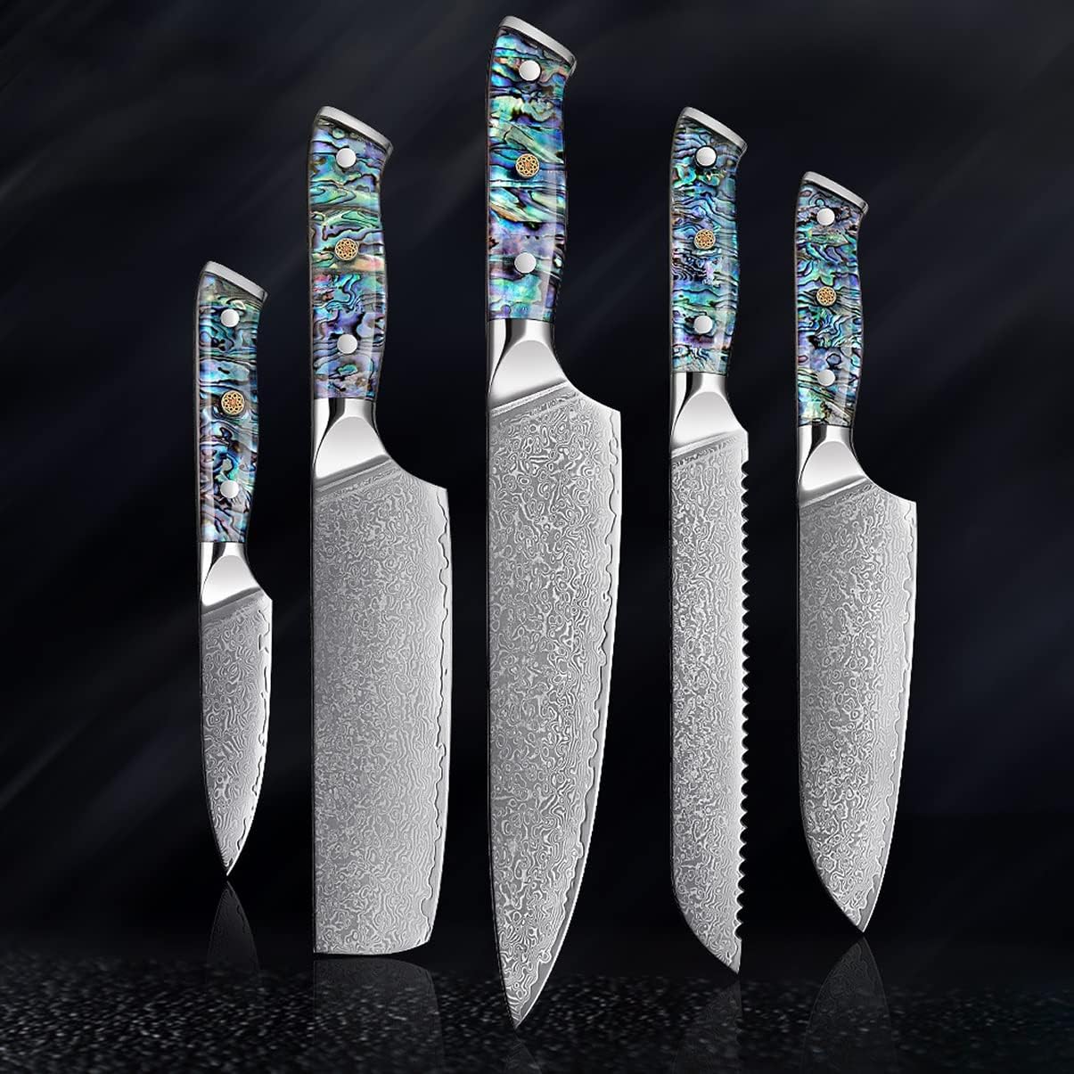 Set Cuchillos Cocina 5 Piezas Acero Aleación