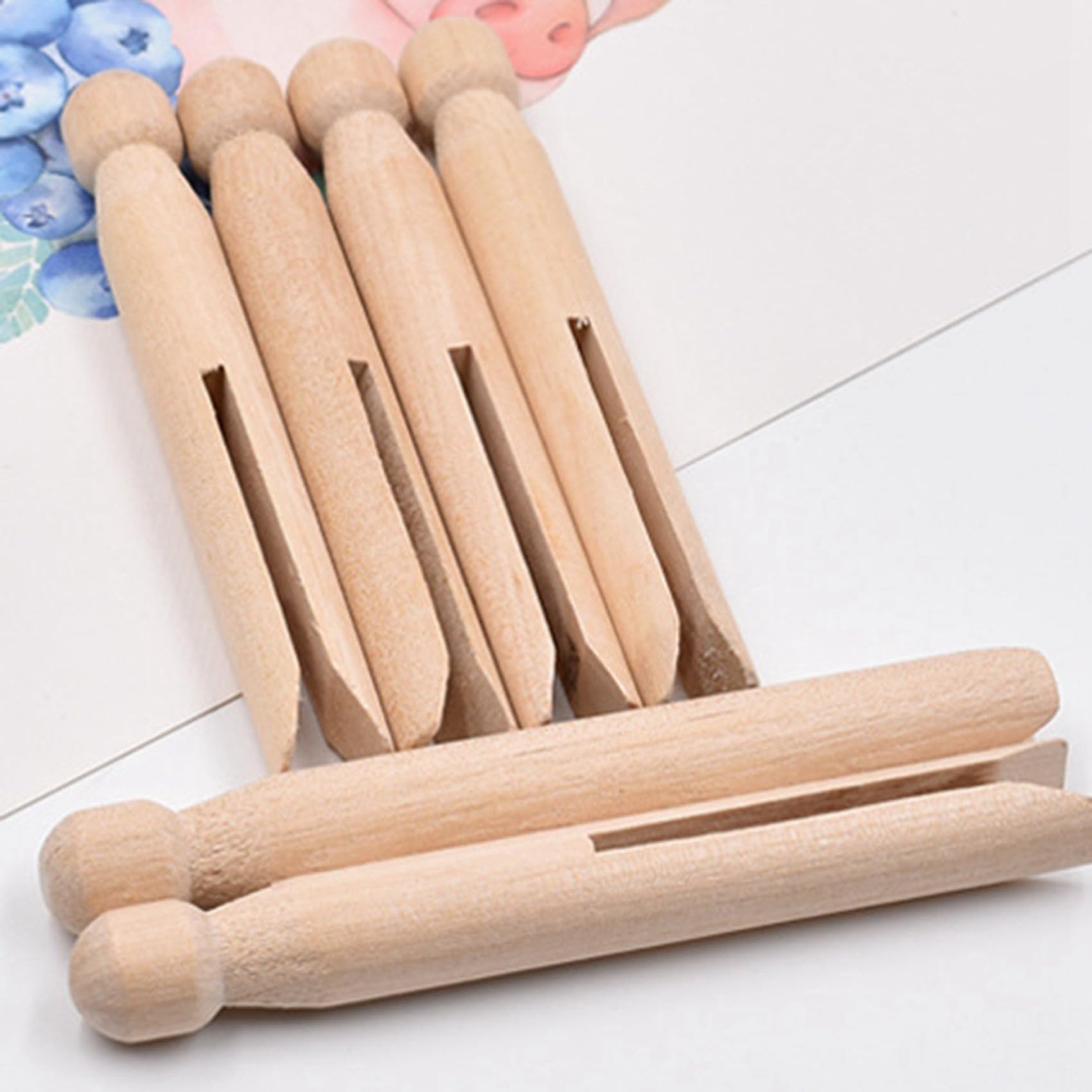 Mollette nel Legno Mollette Old School 150 Mollette Rotonde Mollette Resistenti agli Agenti Atmosferici Pioli Tradizionali