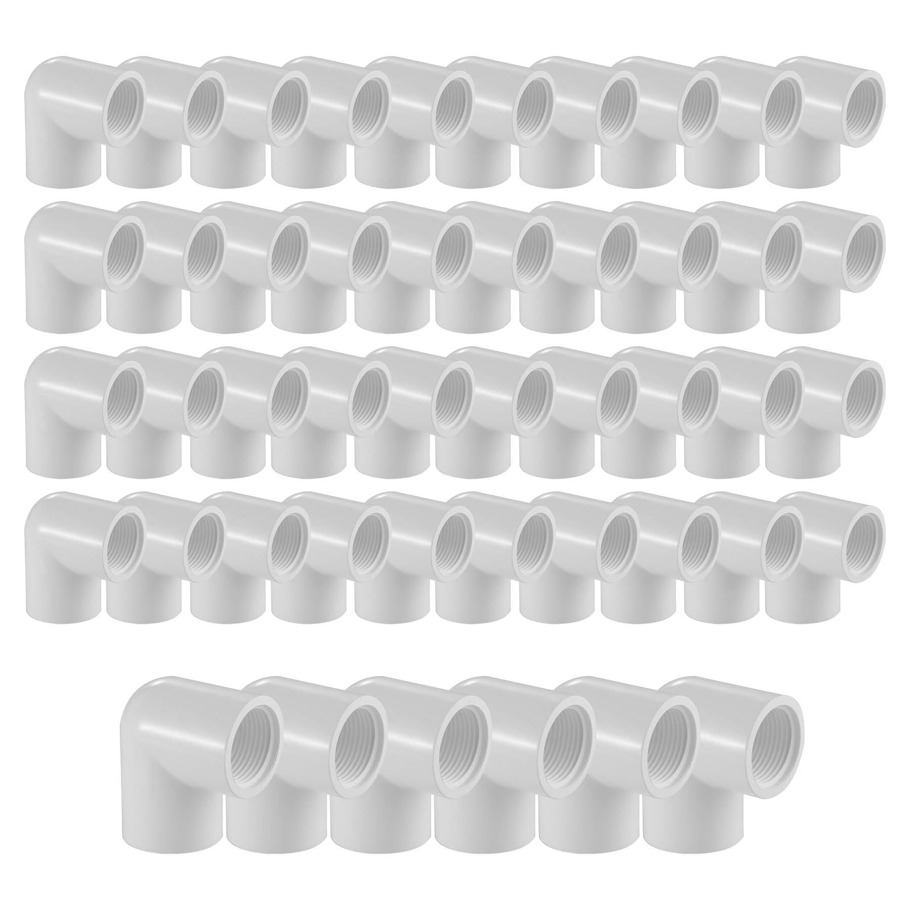 Montaje de tubería de PVC serie 407 – Codo de 90° – Calendario 40 (blanco) – 2-1/2 pulgadas (SOC x FIPT) 36 piezas/alta capacidad de caudal/fontanería, riego, piscina, spa, proyectos